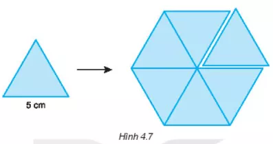 Em hãy cắt 6 hình tam giác đều có cạnh là 5 cm và ghép lại thành một hình lục giác Bai 4 6 Trang 66 Sbt Toan Lop 6 Tap 1 Ket Noi