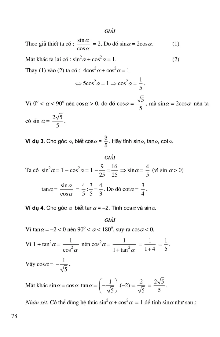 Bài 1: Giá trị lượng giác của một góc bất kì từ 0 đến 150