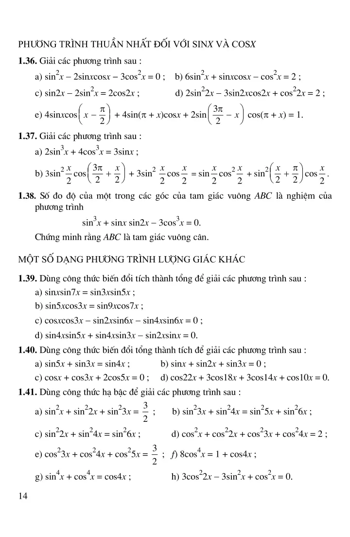 Bài 3: Một số dạng phương trình lượng giác đơn giản