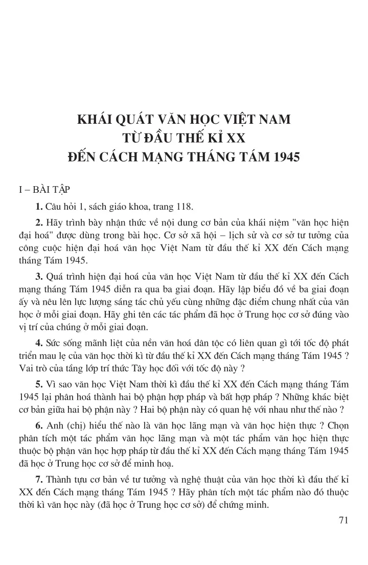 Khái quát văn học Việt Nam từ đầu thế kỉ XX đến Cách mạng tháng Tám 1945