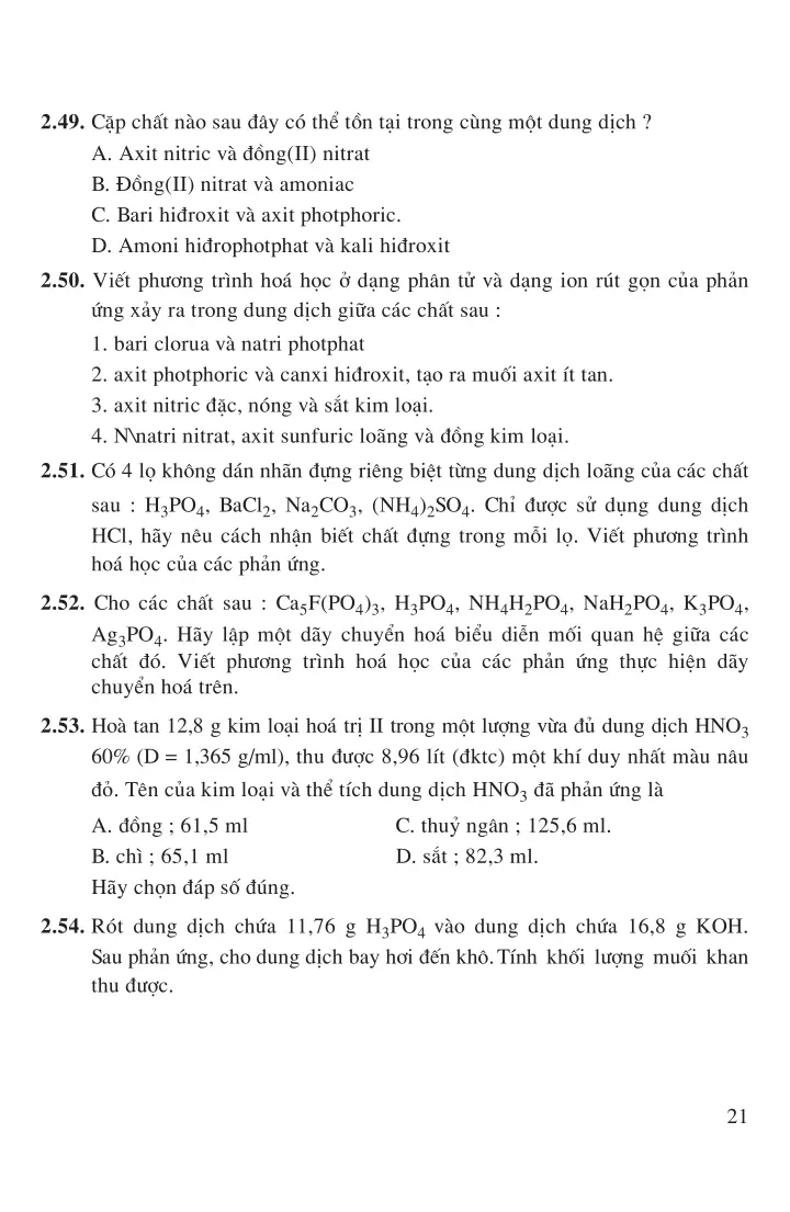 Bài 13: Luyện tập: Tính chất của nitơ, photpho và các hợp chất của chúng