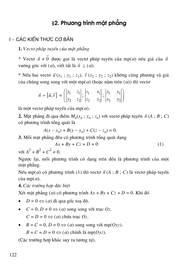 Bài 2: Phương trình mặt phẳng