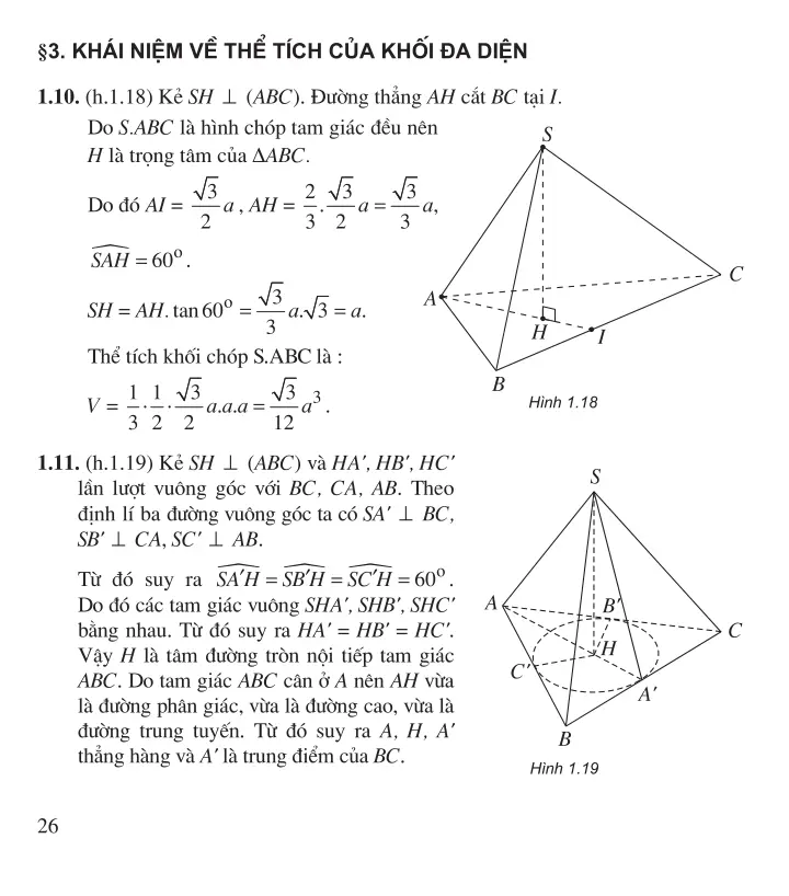 Bài 3: Khái niệm về thể tích của khối đa diện
