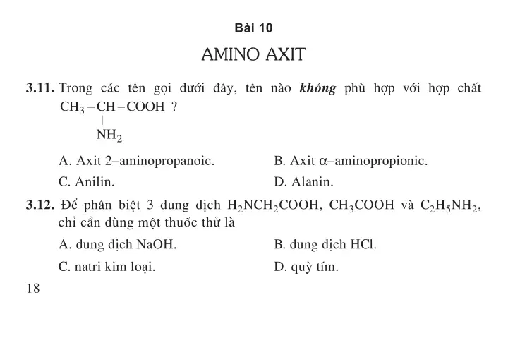 Bài 10: Amino axit