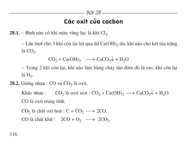Bài 28: Các oxit của cacbon