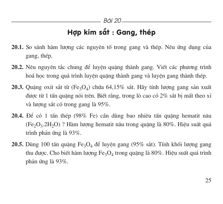 Bài 20: Hợp kim sắt: Gang, thép