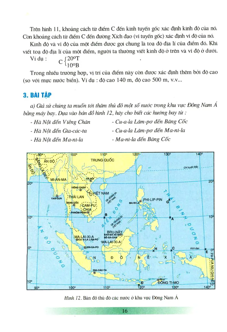 Bài 4: Phương hướng trên bản đồ. Kinh độ, vĩ độ và tọa độ địa lí