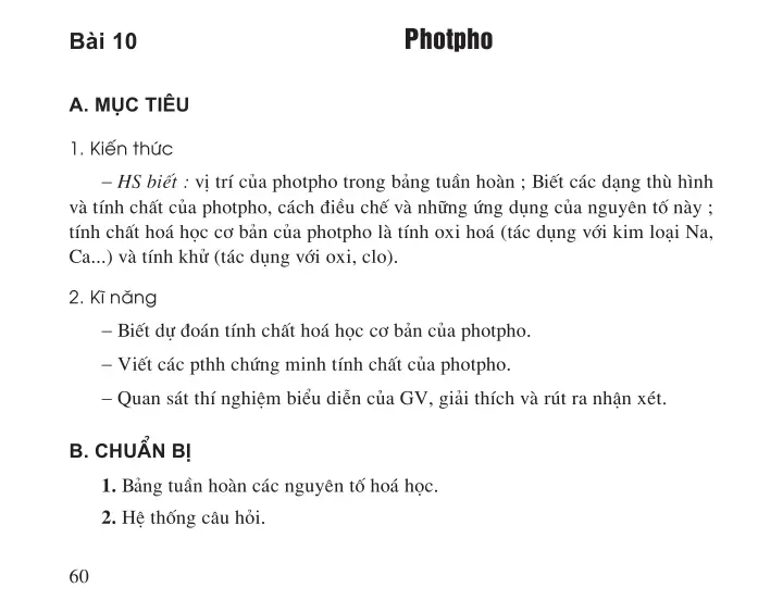 Bài 10 Photpho