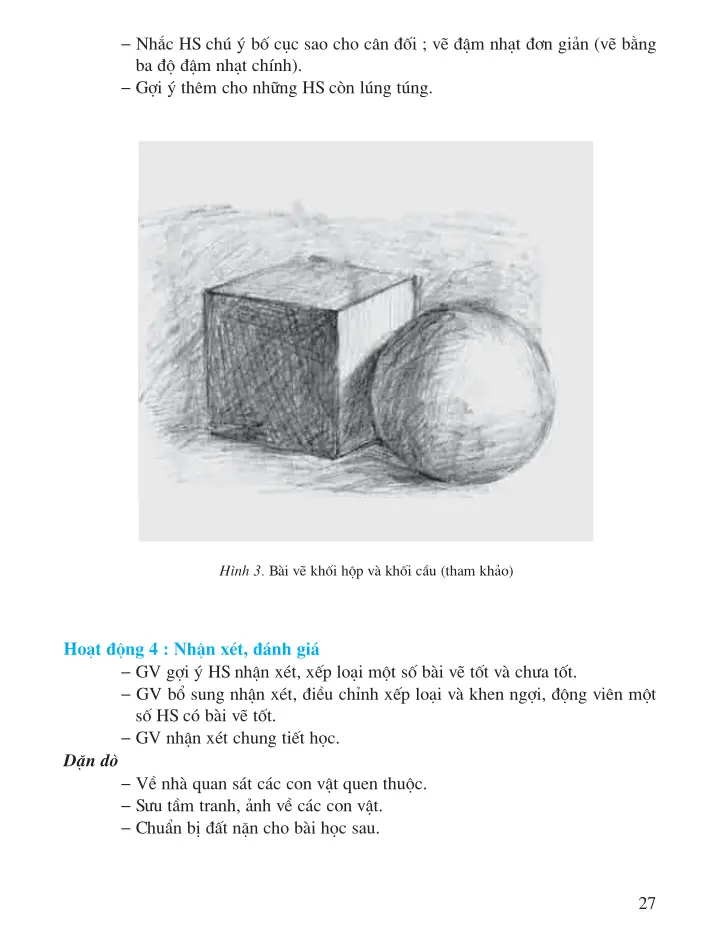 Bài 4: Vẽ theo mẫu Khối hộp và khối cầu
