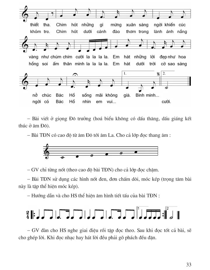 Bài 4 (3 tiết) : Học hát Bài Hồ ba lí