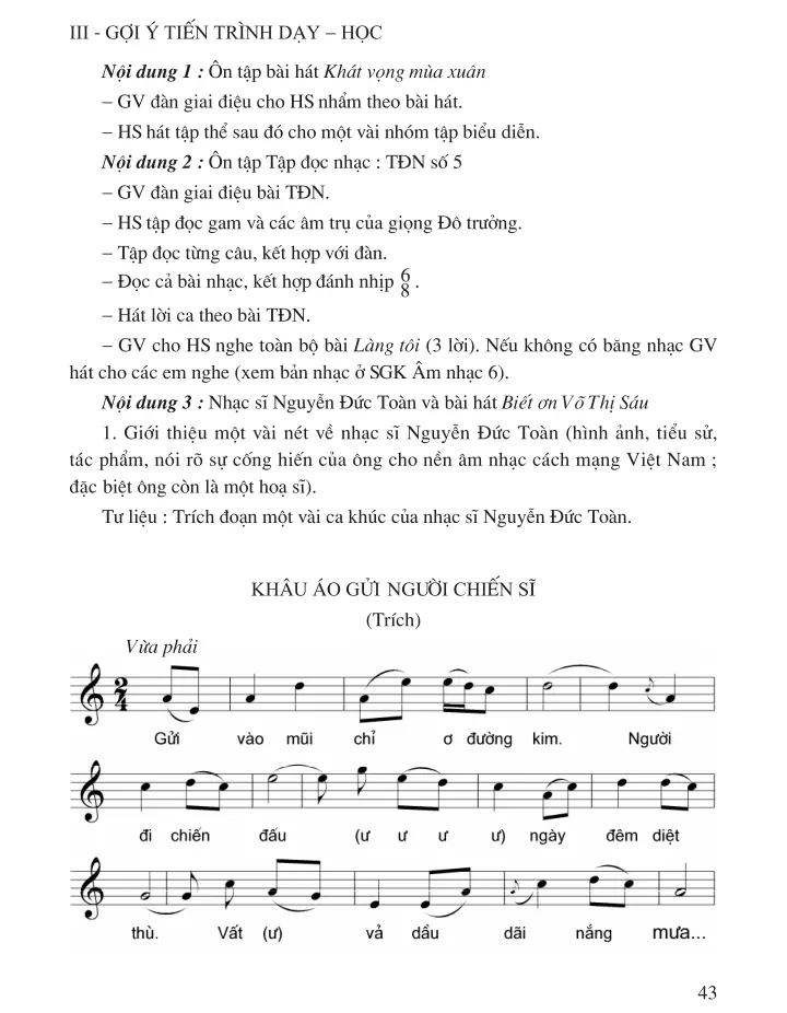 Bài 5 (3 tiết) : Học hát Bài Khát vọng mùa xuân