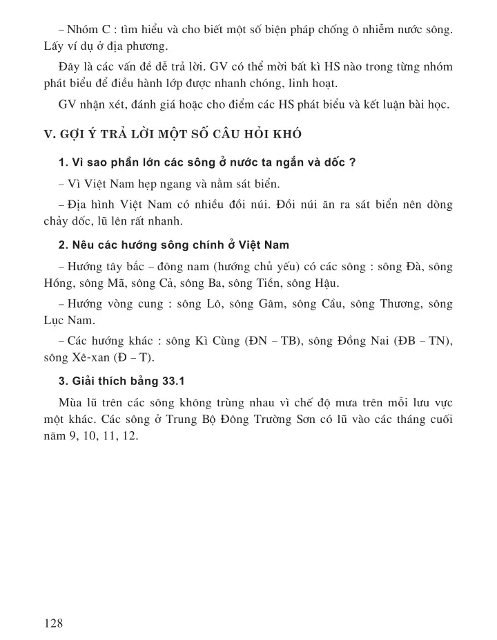 Bài 33: Đặc điểm sông ngòi Việt Nam (1 tiết)