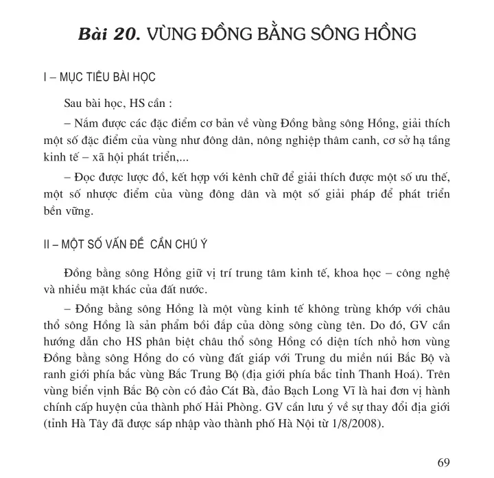 Bài 20: Vùng Đồng bằng sông Hồng