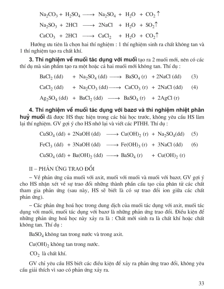 Bài 9 (1 tiết) : Tính chất hoá học của muối