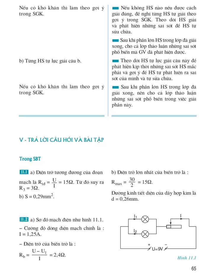 Bài 11 Bài tập vận dụng định luật Ôm và công thức tính điện trở của dây dẫn 