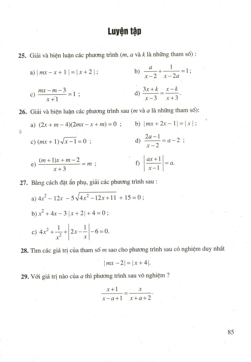 Một số phương trình quy về phương trình bậc nhất hoặc bậc hai
