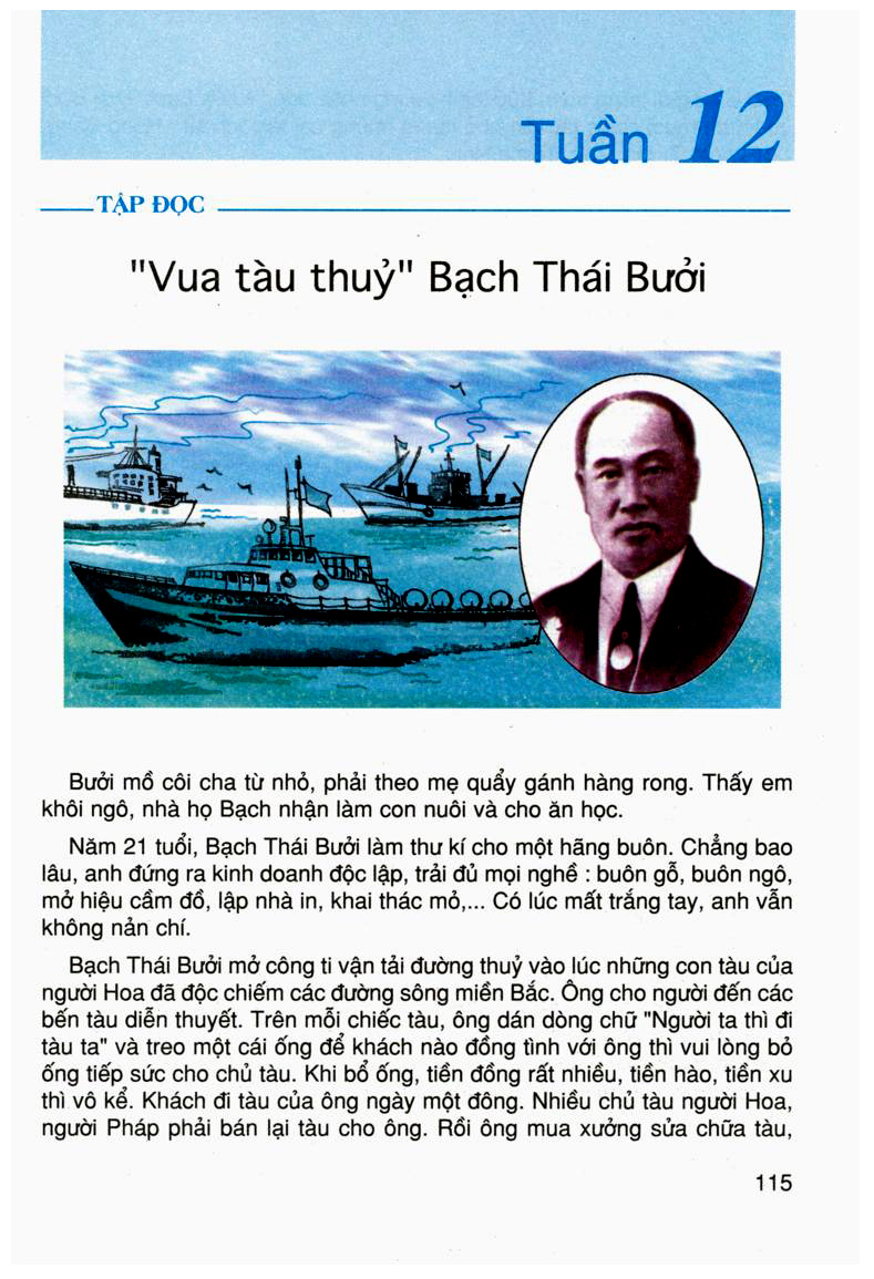 Tập đọc: Vua tàu thuỷ Bạch Thái Bưởi