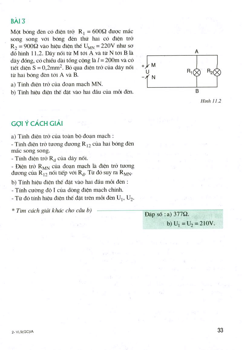 Bài tập vận dụng định luật ôm và công thức tính điện trở của dây dẫn