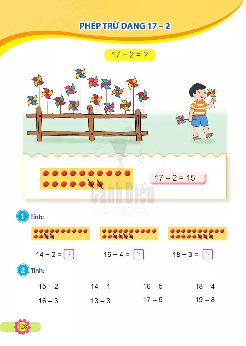 Phép trừ dạng 17 – 2