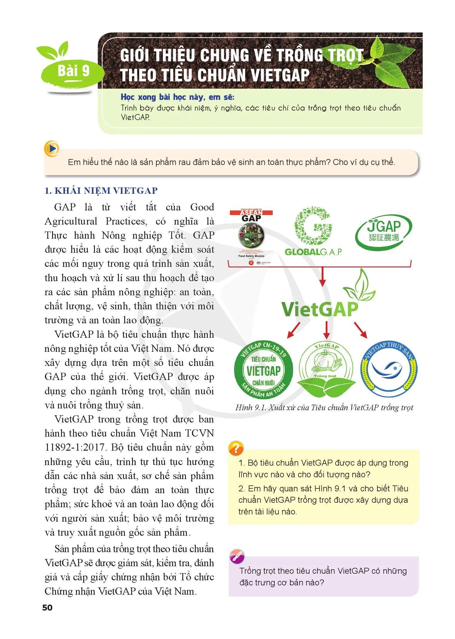 Bài 9. Giới thiệu chung về trồng trọt theo tiêu chuẩn VietGAP