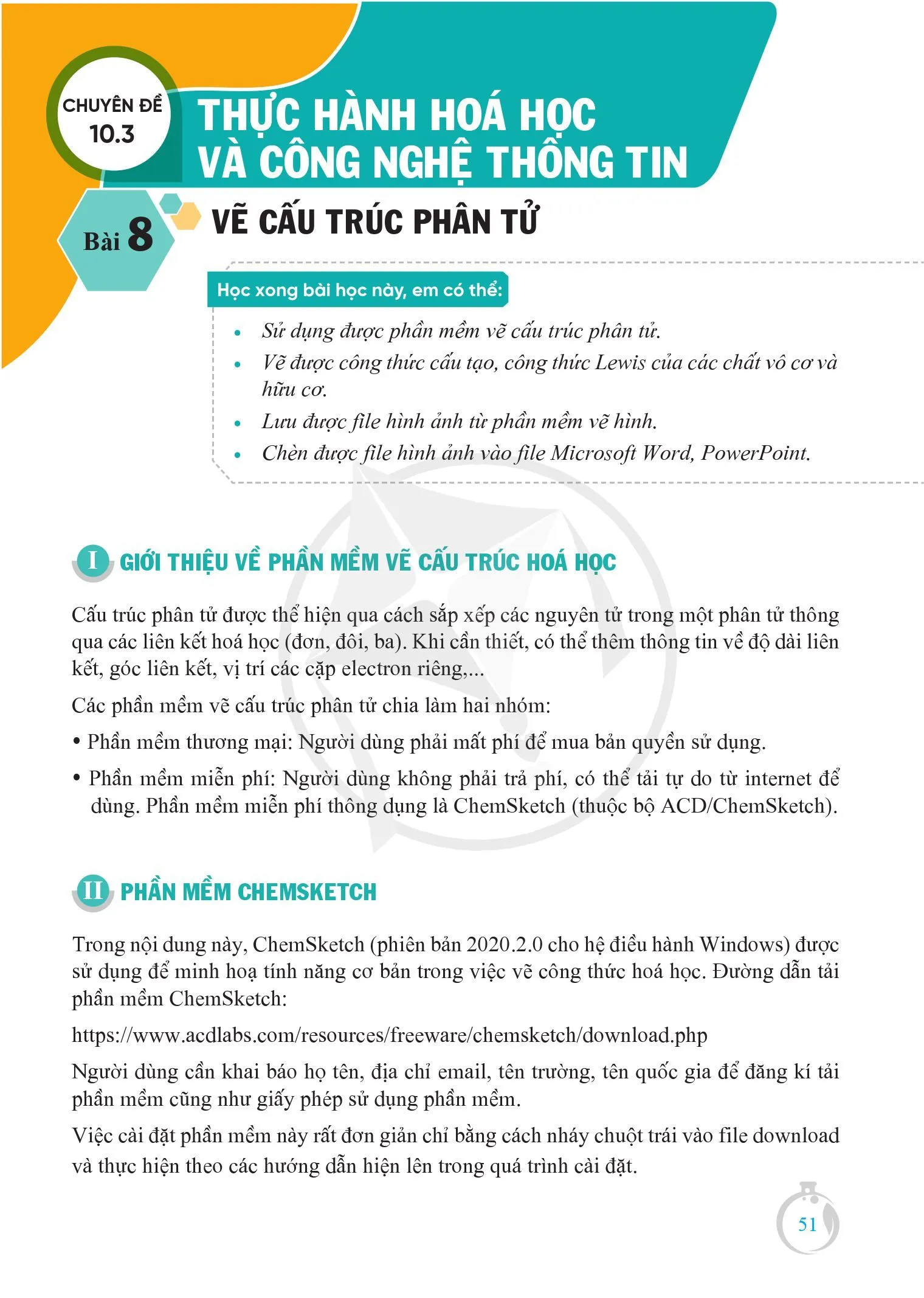 Bài 8. Vẽ cấu trúc phân tử .