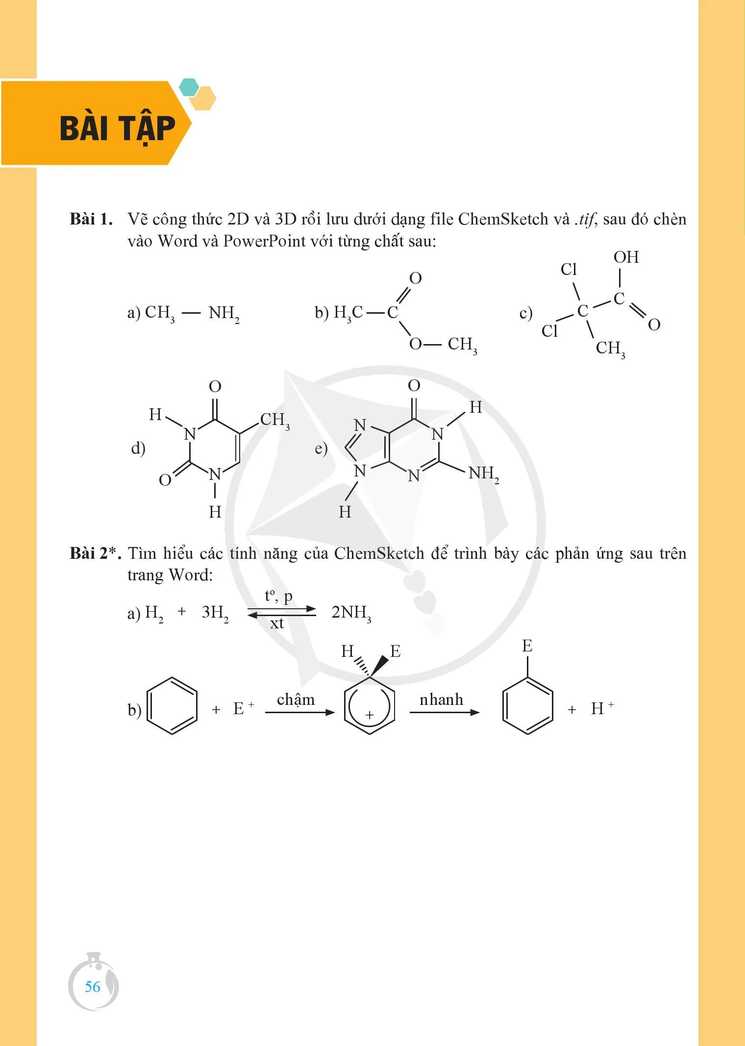 Bài 8. Vẽ cấu trúc phân tử .