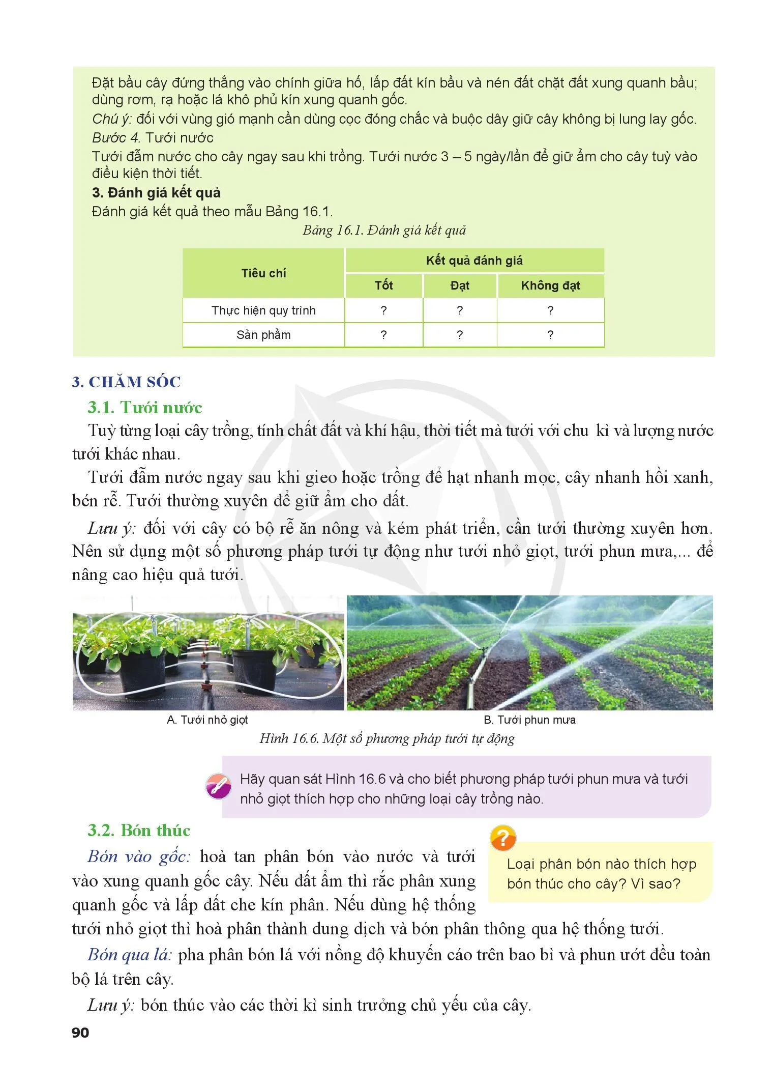 Bài 16. Quy trình trồng trọt