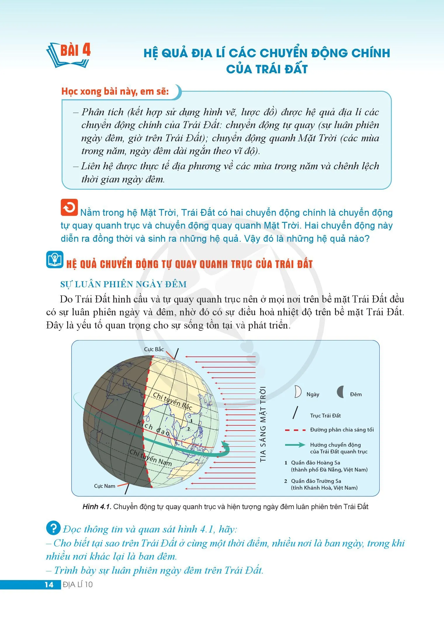 Bài 4. Hệ quả địa lí các chuyển động chính của Trái Đất