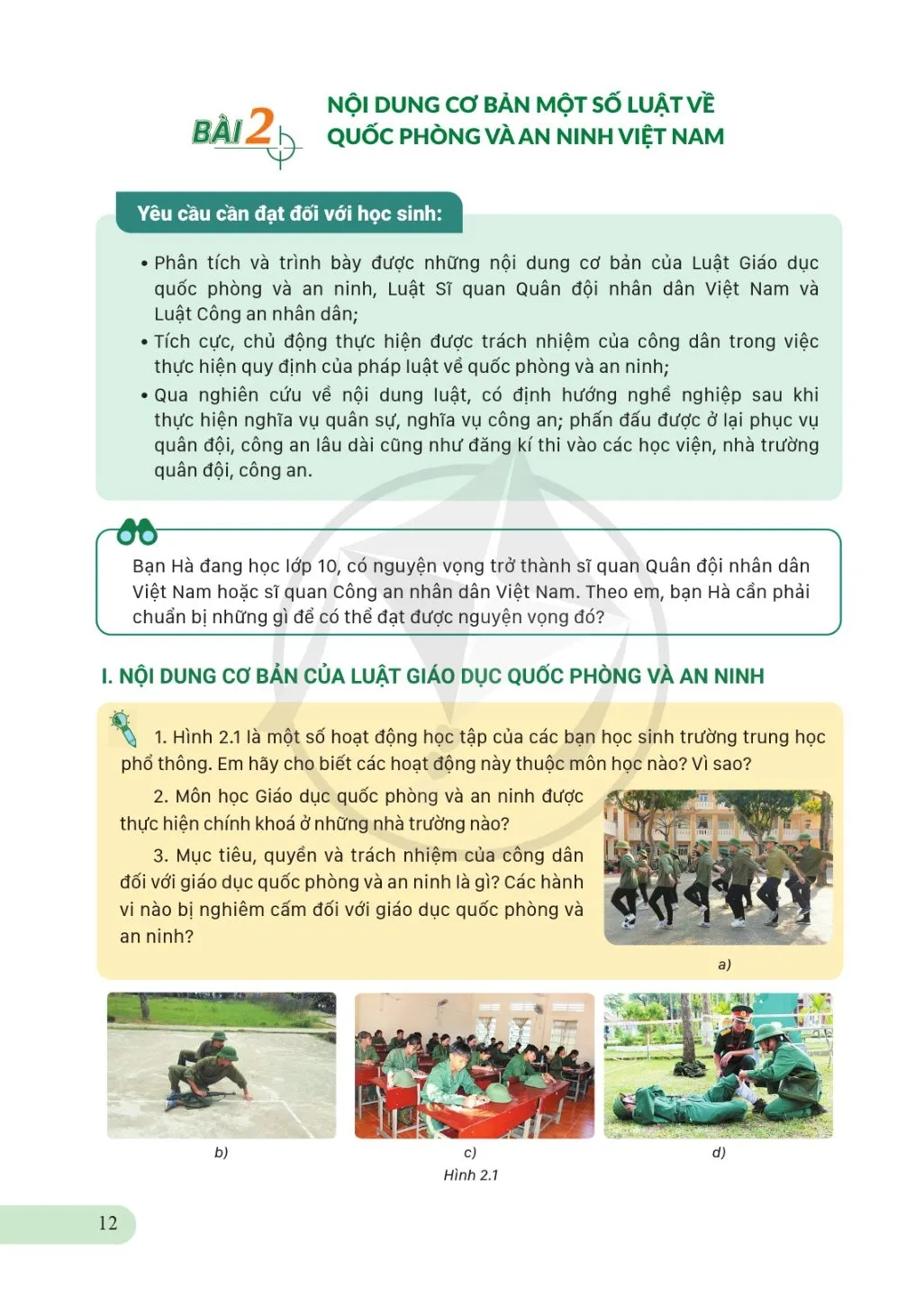 Bài 2. Nội dung cơ bản một số luật về quốc phòng và an ninh Việt Nam 