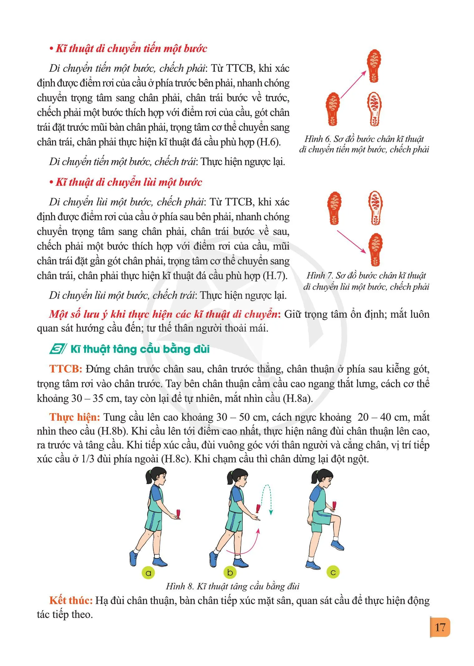 Bài 1. Lịch sử môn Đá cầu, kĩ thuật di chuyển một bước và kĩ thuật tâng cầu bằng đùi