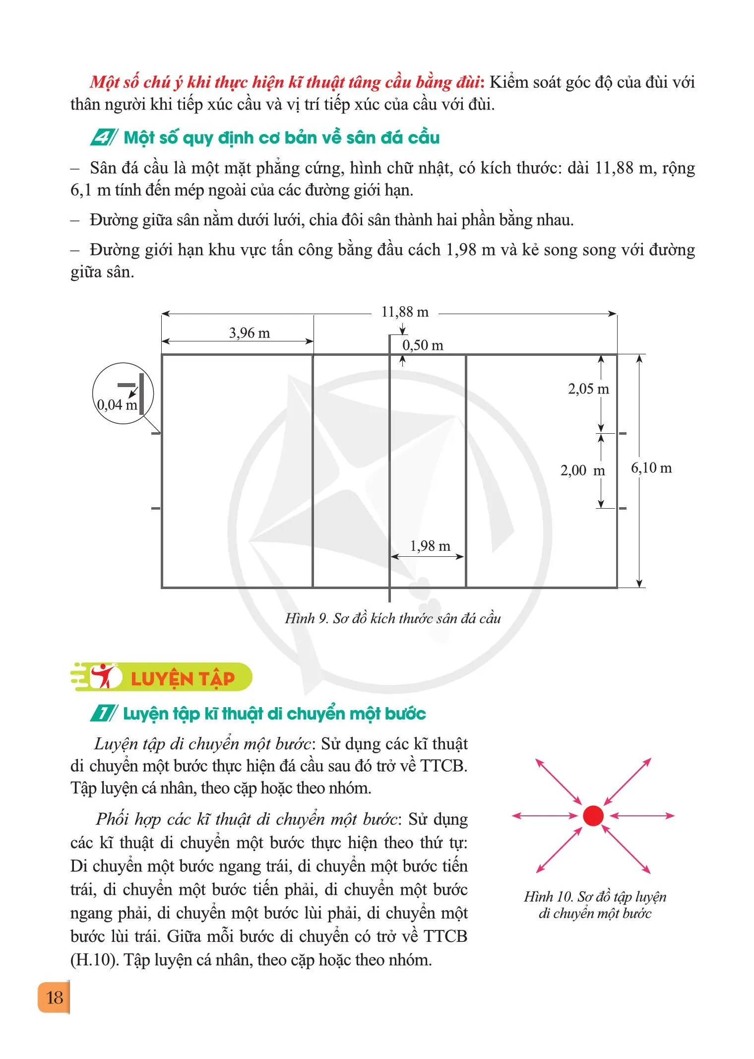 Bài 1. Lịch sử môn Đá cầu, kĩ thuật di chuyển một bước và kĩ thuật tâng cầu bằng đùi