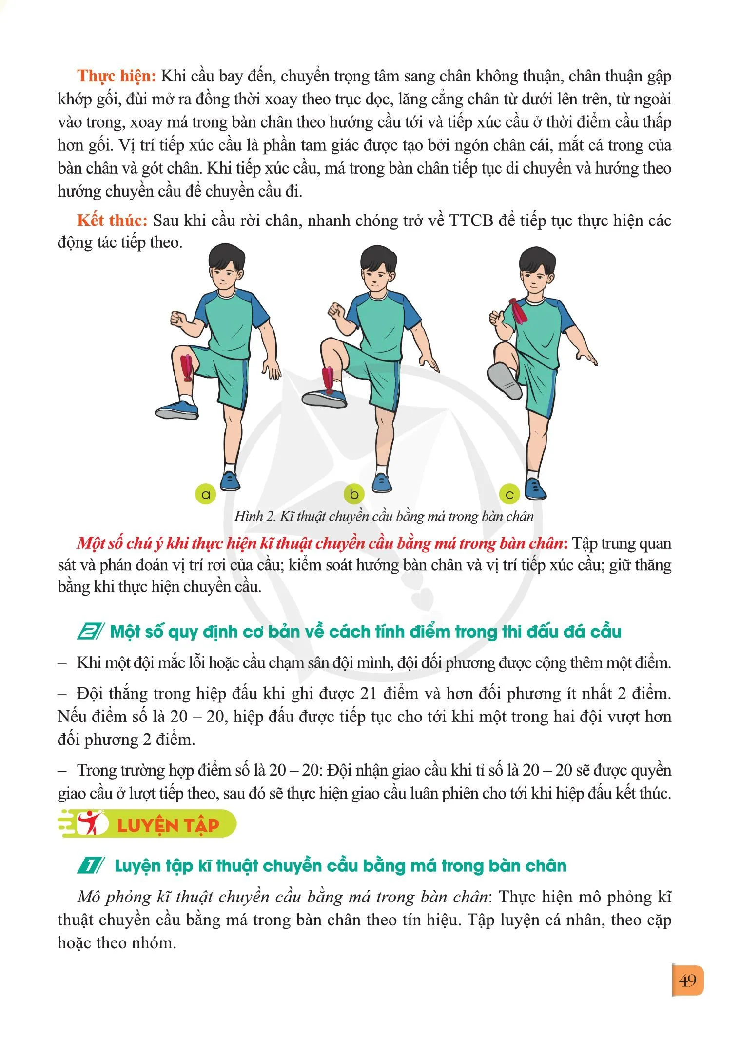 Bài 2. Kĩ thuật chuyền cầu bằng má trong bàn chân