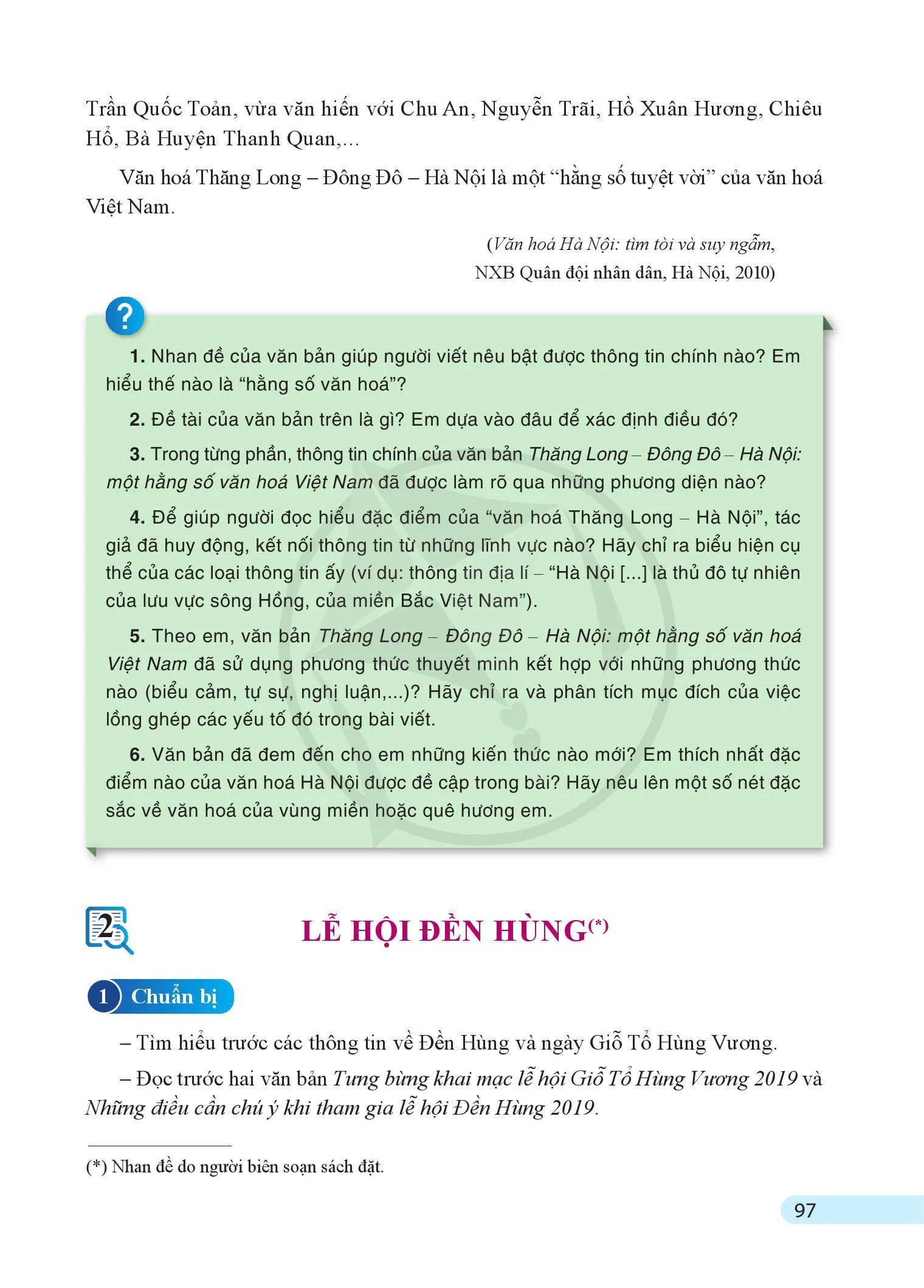 - Thăng Long – Đông Đô – Hà Nội: một hằng số văn hoả Việt Nam (Trần Quốc Vượng)