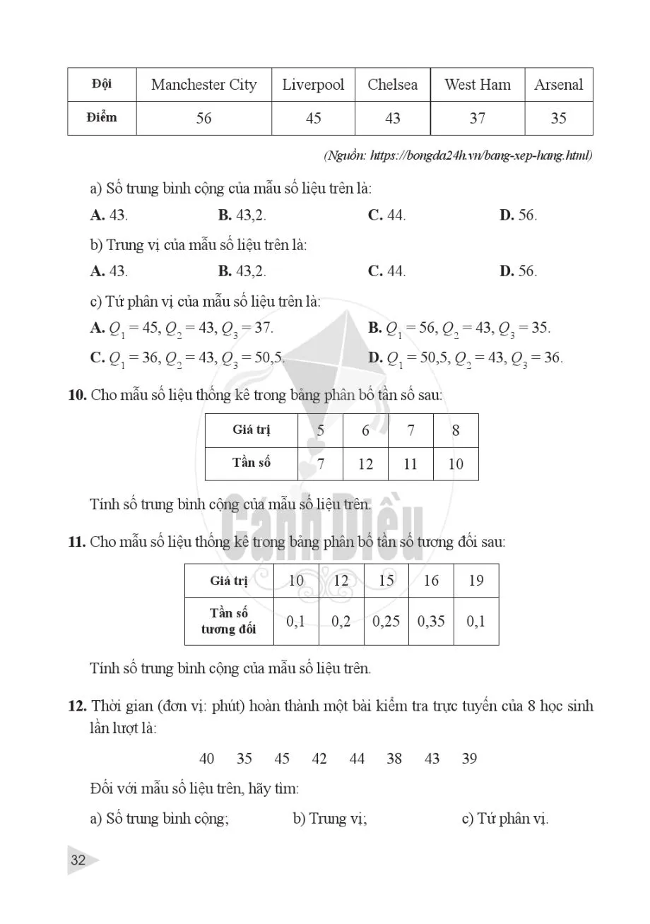 §3. Các số đặc trưng đo mức độ phân tán cho mẫu số liệu không ghép nhóm