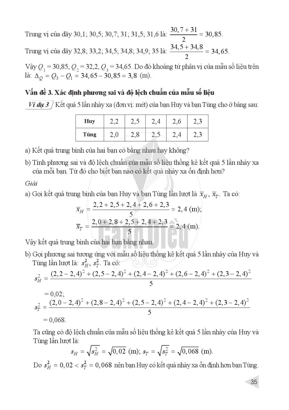 §3. Các số đặc trưng đo mức độ phân tán cho mẫu số liệu không ghép nhóm