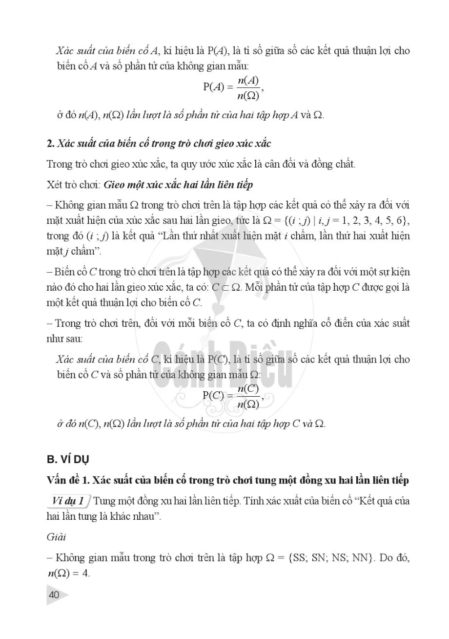 §4. Xác suất của biến cố trong một số trò chơi đơn giản