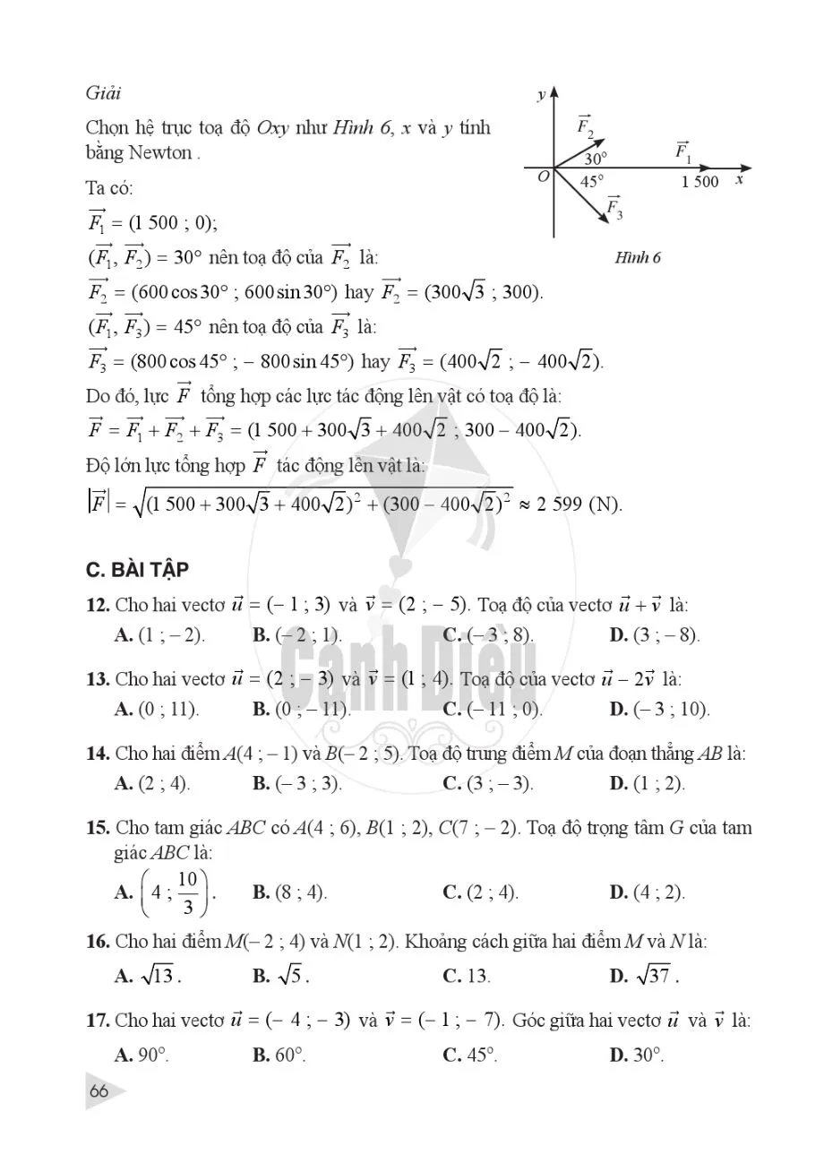 §2. Biểu thức toạ độ của các phép toán vectơ