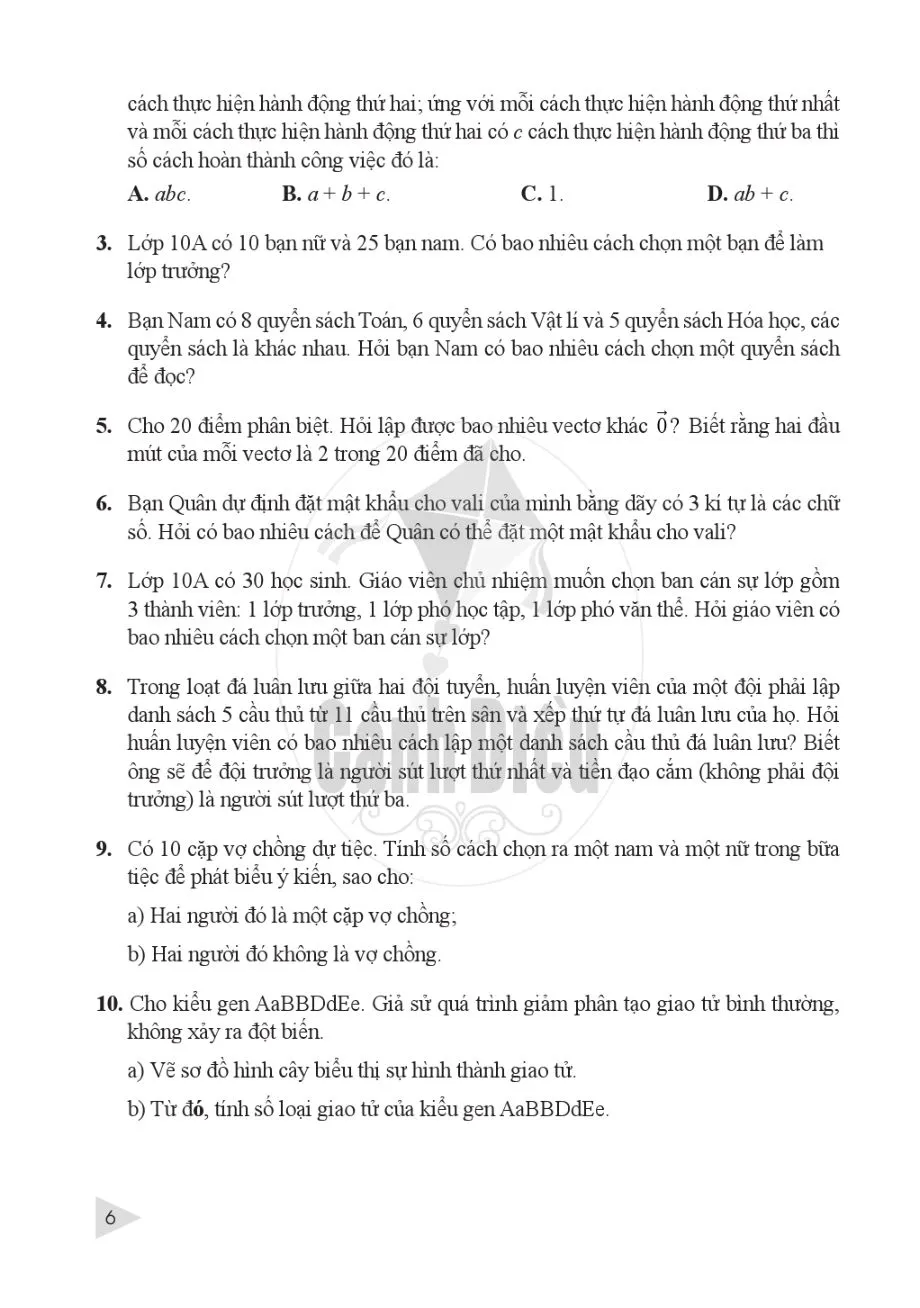 §1. Quy tắc cộng. Quy tắc nhân. Sơ đồ hình cây