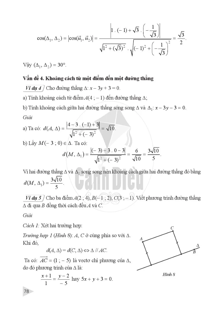 §4. Vị trí tương đối và góc giữa hai đường thẳng. Khoảng cách từ một điểm đến một đường thẳng