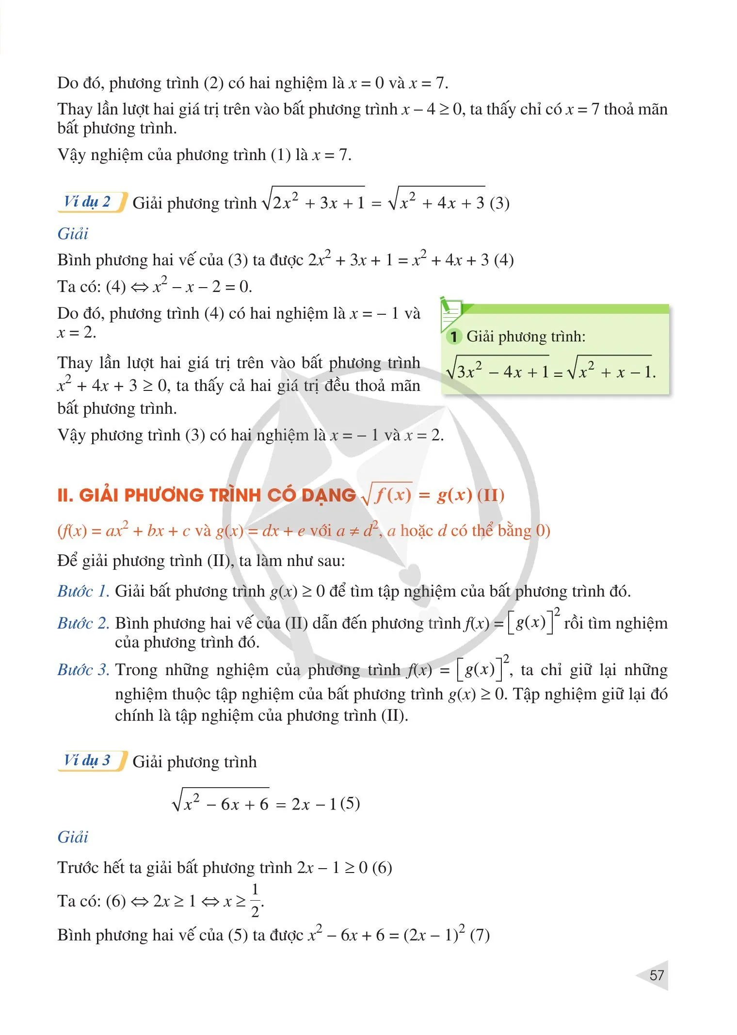 §5. Hai dạng phương trình quy về phương trình bậc hai