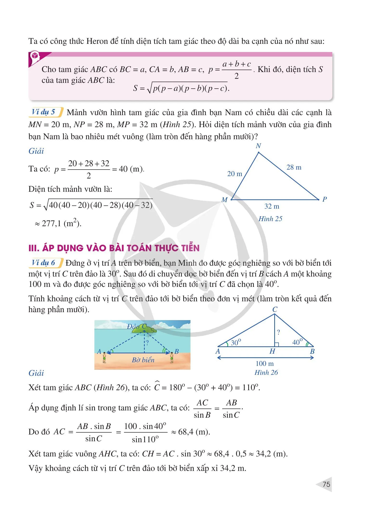 §2. Giải tam giác. Tính diện tích tam giác