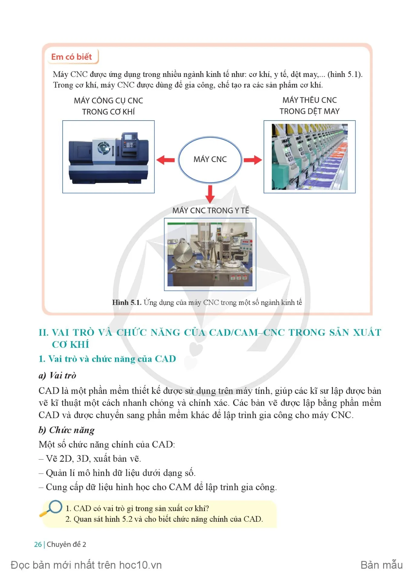 Bài 5 Công nghệ CAD/CAM-CNC trong sản xuất cơ khí