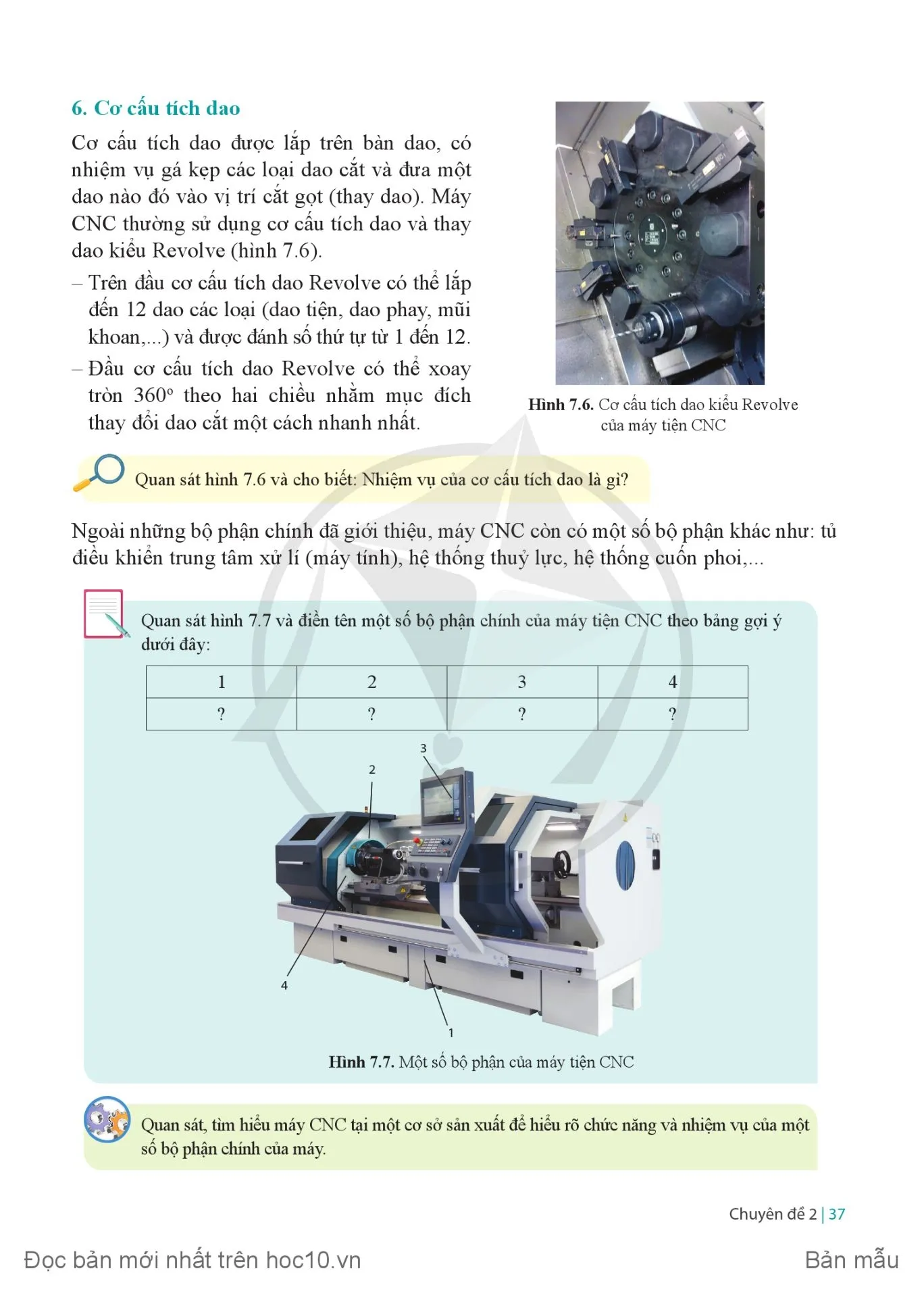 Bài 7 Cấu tạo của máy CNC