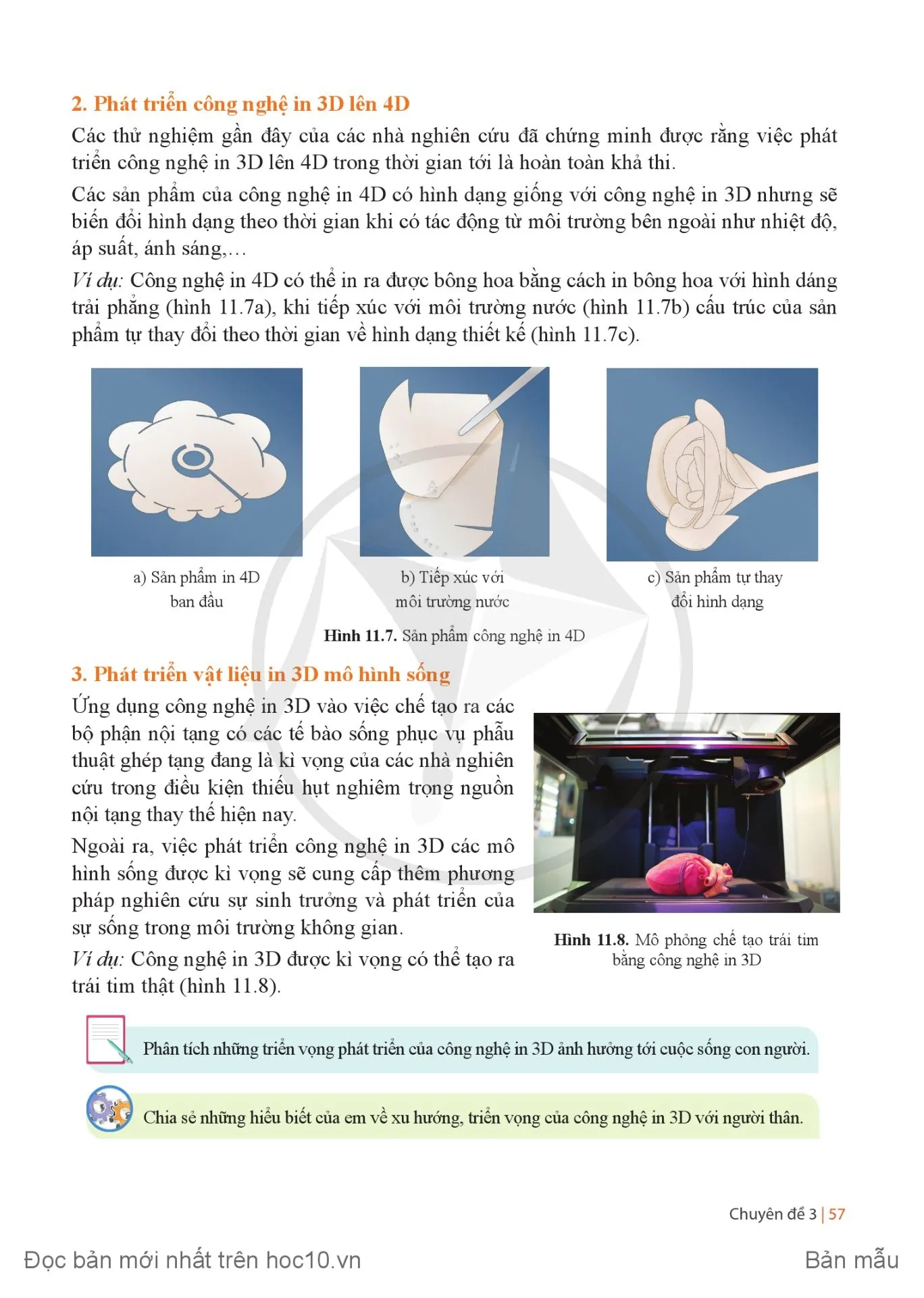 Bài 11 Xu hướng và triển vọng phát triển công nghệ in 3D