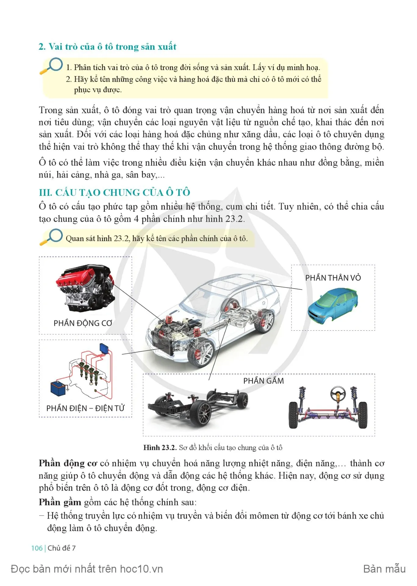 Bài 23 Khái quát về ô tô