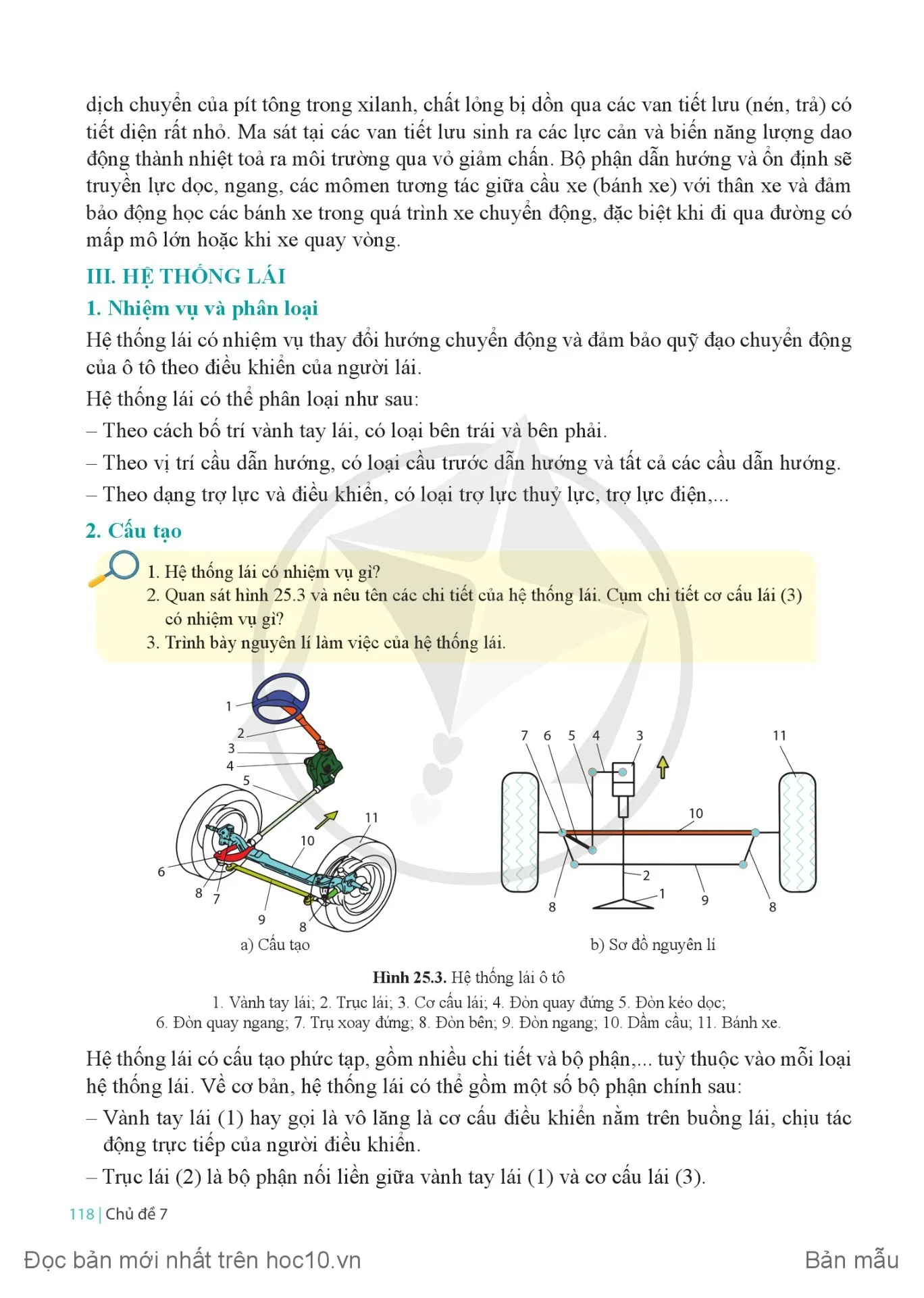 Bài 25 Hệ thống phanh, hệ thống treo và hệ thống lái