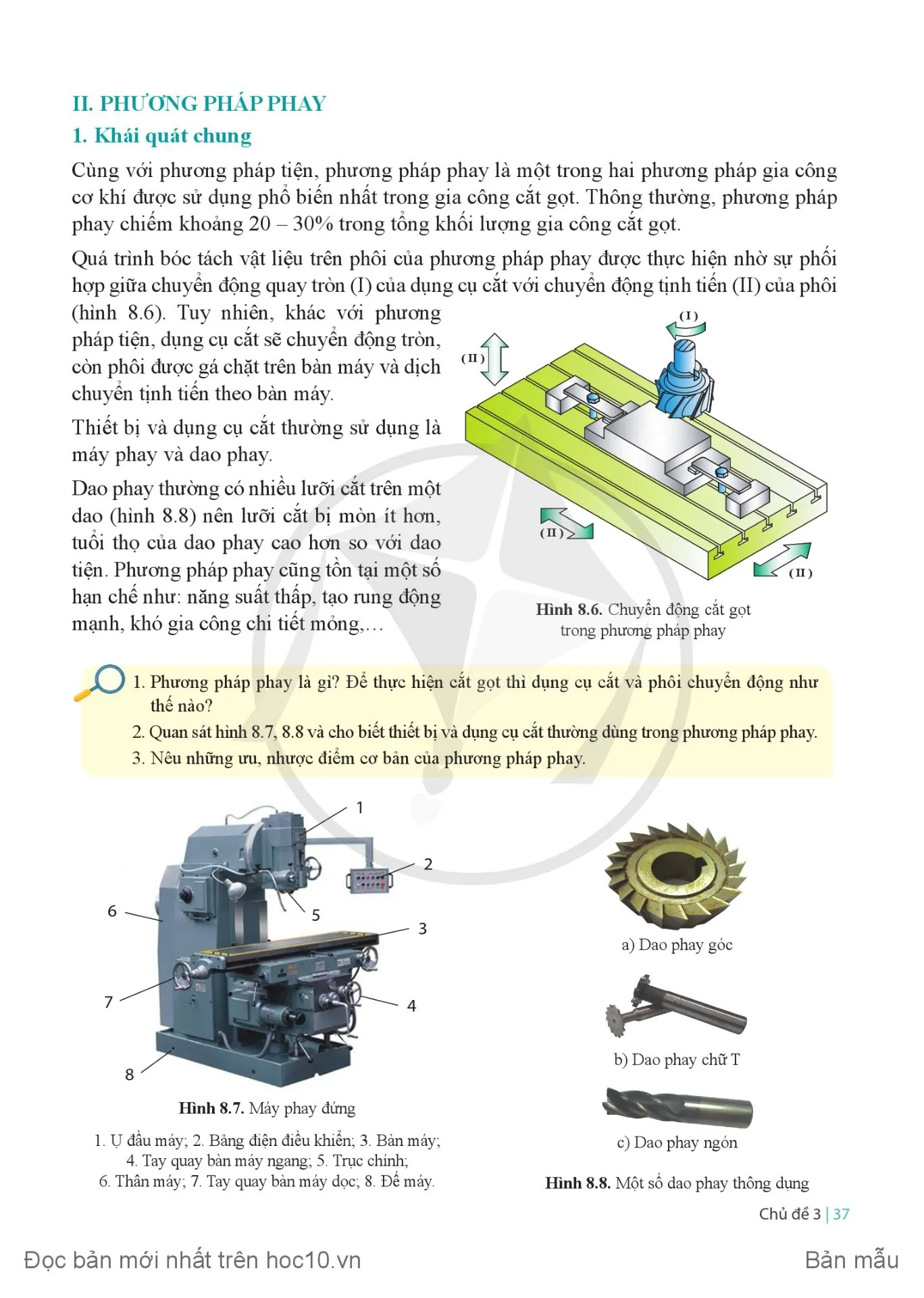 Bài 8 Phương pháp gia công cắt gọt