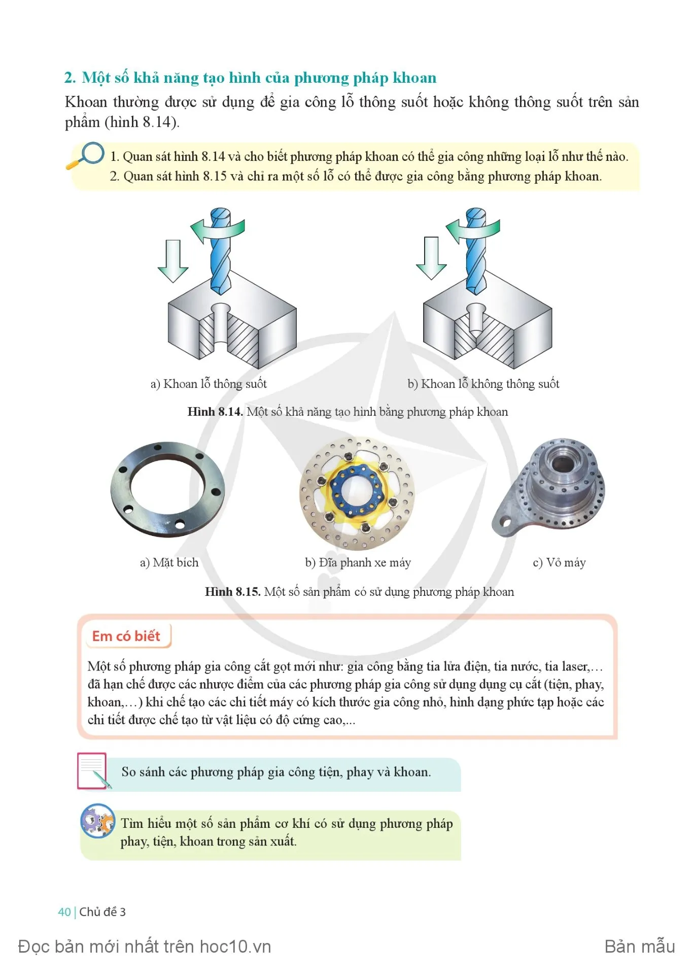 Bài 8 Phương pháp gia công cắt gọt