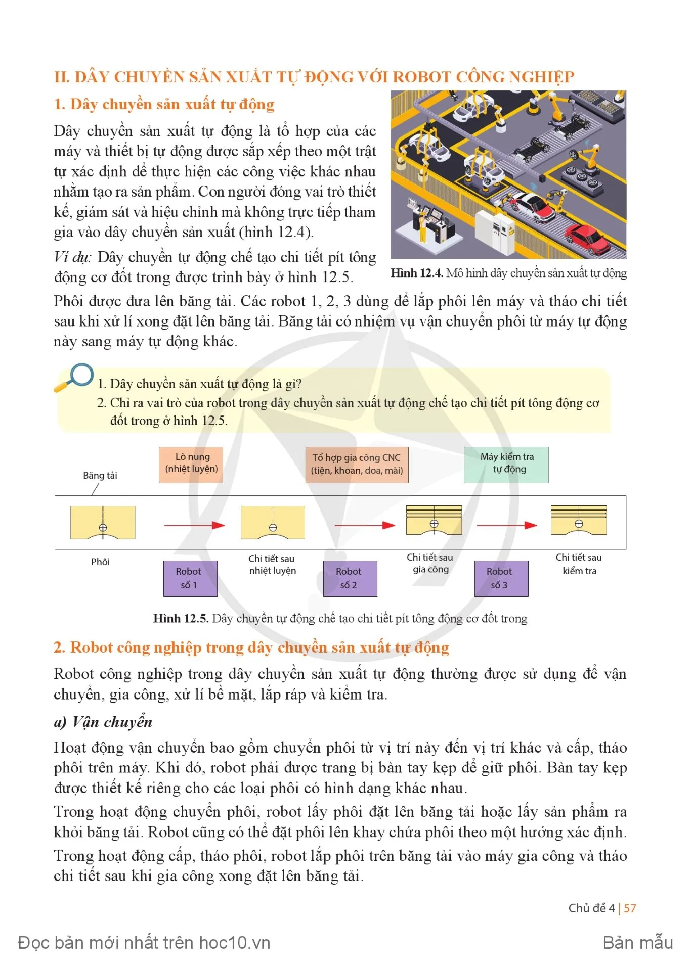 Bài 12 Dây chuyển sản xuất tự động sử dụng robot công nghiệp