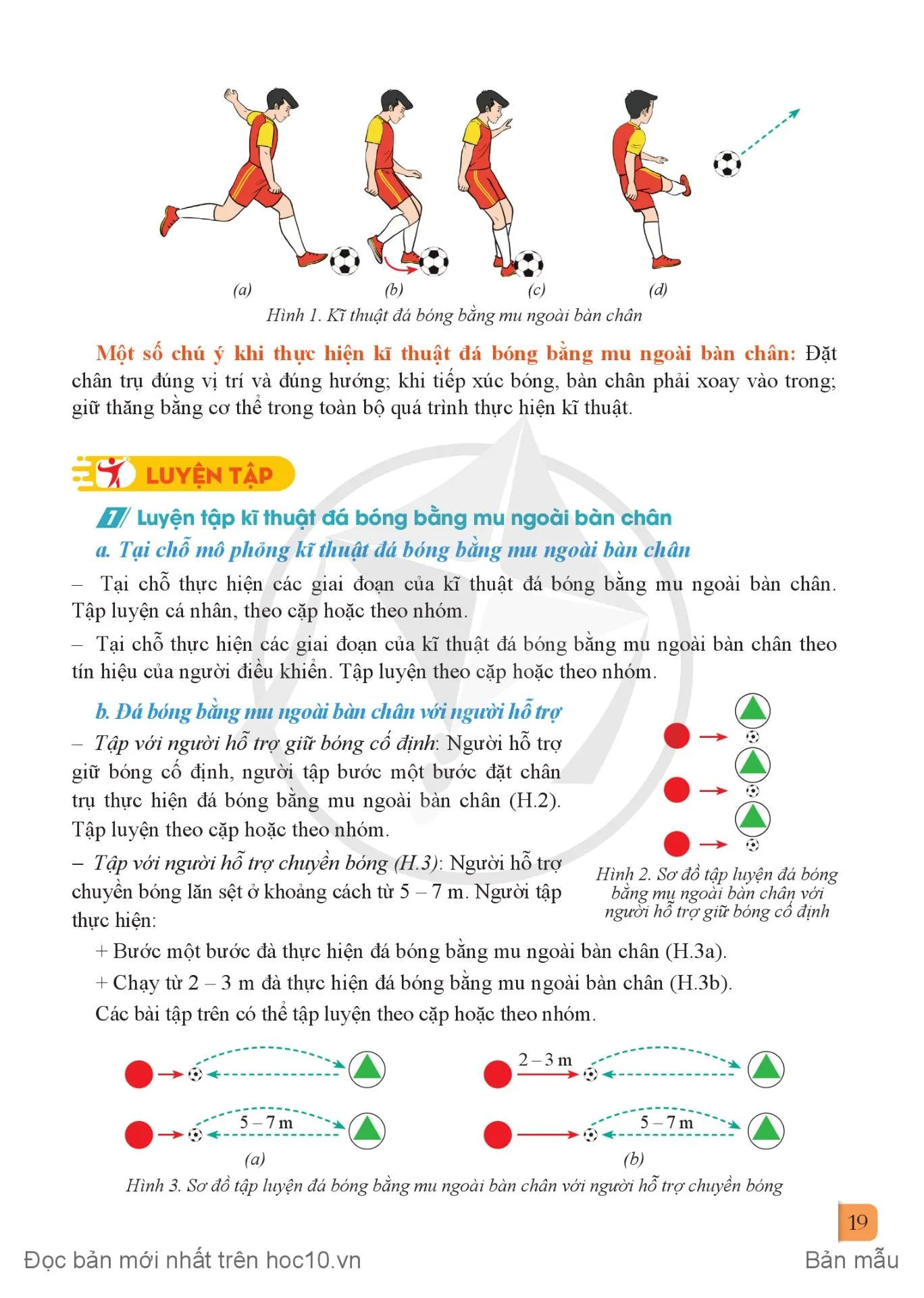 Bài 2. Kĩ thuật đá bóng bằng mu ngoài bàn chân